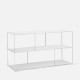 SIMP Two Layers with Grids Metal Shelf, Matt White